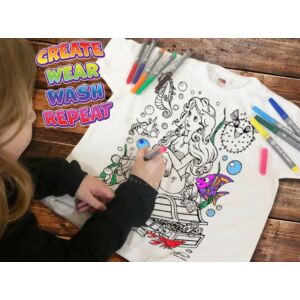 Kép 6/9 - Újraszínezhető póló - Sellő, 9-11 éves korosztály