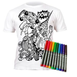 Kép 5/8 - Újraszínezhető póló - Szuperhősök, 3-4 éves korosztály