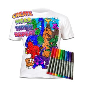 Kép 2/8 - Újraszínezhető póló - Dinók, 9-11 éves korosztály