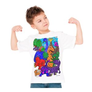 Kép 4/8 - Újraszínezhető póló - Dinók, 9-11 éves korosztály