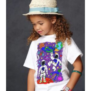 Kép 4/5 - Újraszínezhető póló - Világűr, 3-4 éves korosztály