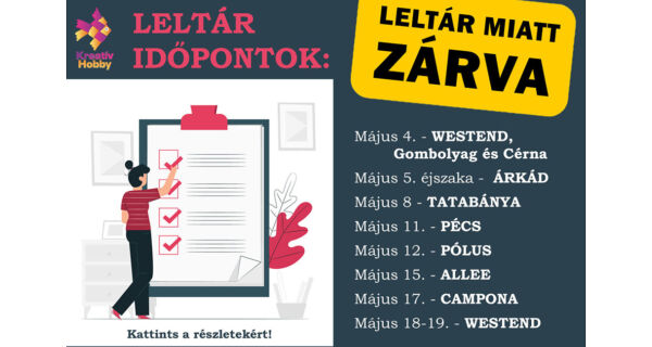 Leltározás üzleteinkben!