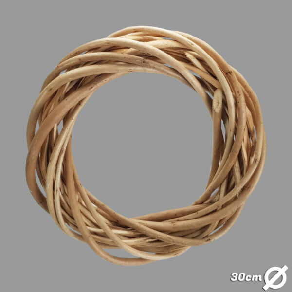 Széles vesszőkoszorú, 30cm NATÚR