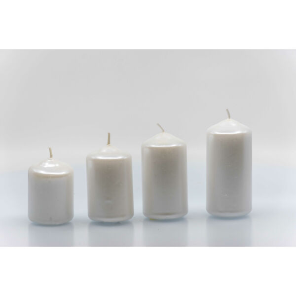 metál gyertya, fehér