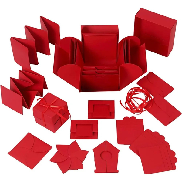 Robbanó doboz Piros  7x7x7,5+12x12x12 cm