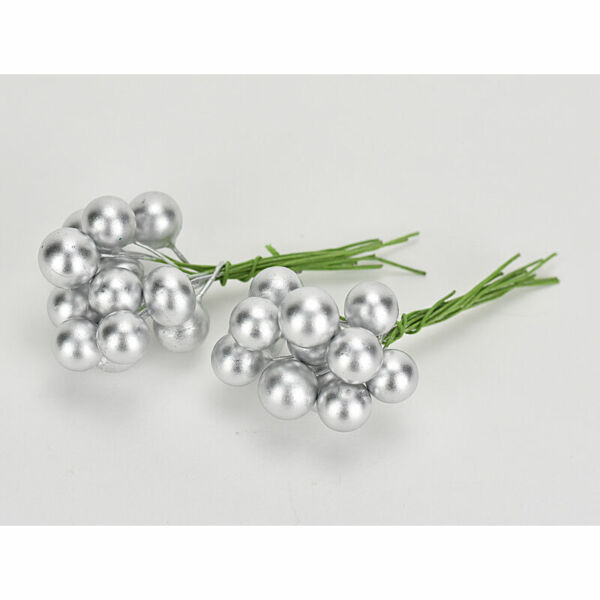 Drótos bogyó 24db/cs ezüst