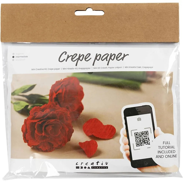 Mini krepp papír virág szett, rózsa