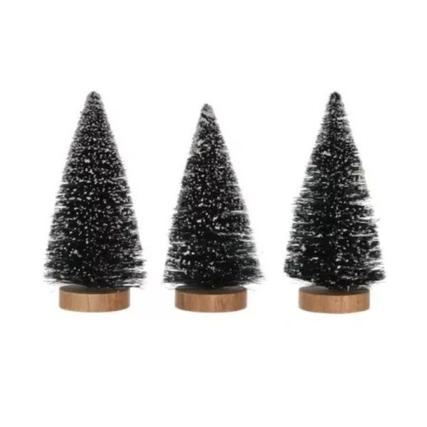 Fenyő dekoráció műanyag, 13 cm, sötétzöld, 3db/cs