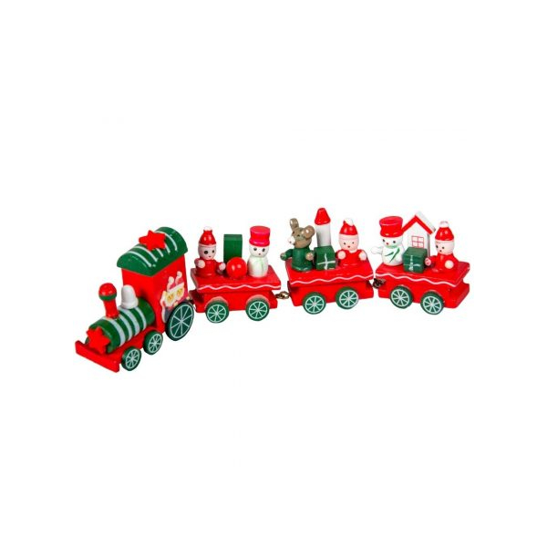 Karácsonyi kisvonat, 21cm Piros