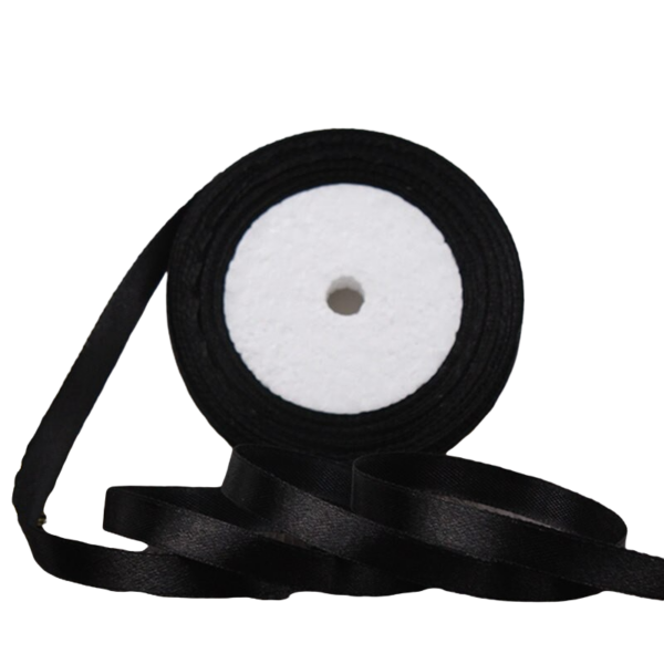 Szaténszalag, 3mm, fekete