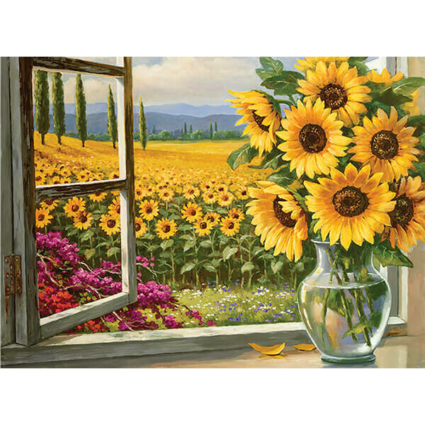 Számozott kifestő - Napraforgók