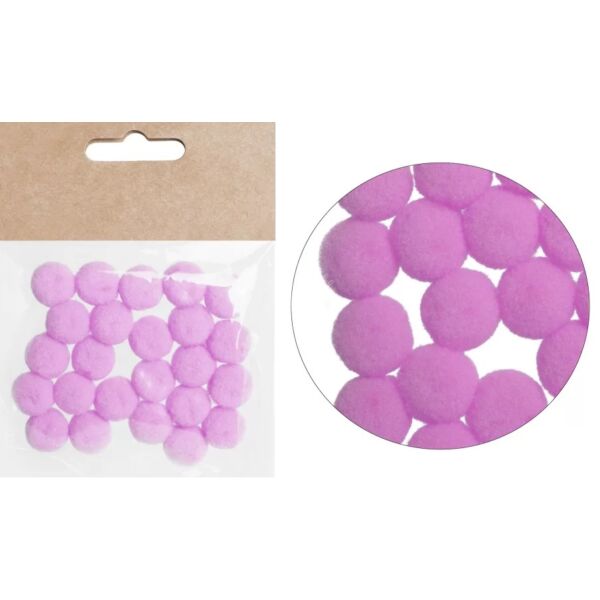 Pompon 15mm, 24db/cs LILA