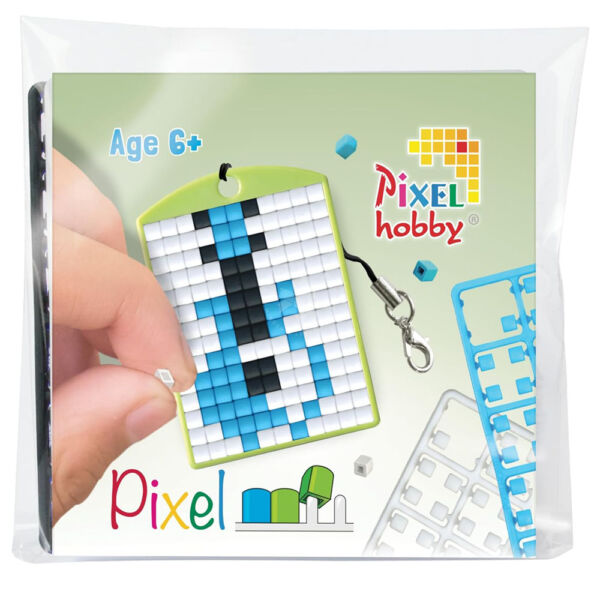 Pixel kulcstartó szett, színes alaplappal - GITÁR