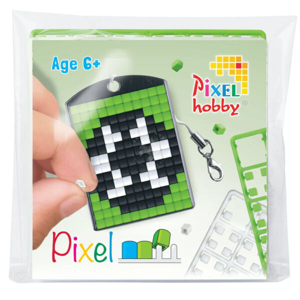 Pixel kulcstartó szett, színes alaplappal - FOCILABDA