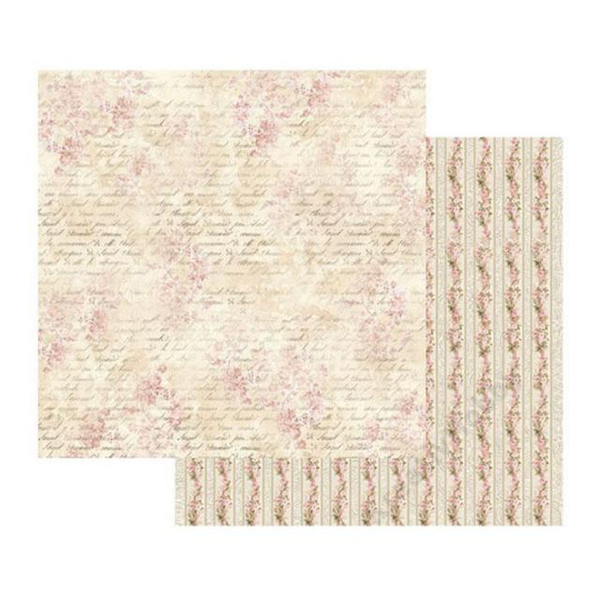 Kétoldalas papír, 31,5 x 30,5 cm - Pink Buttercup with writing