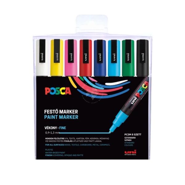 UNI POSCA filctoll készlet PC-3M Alapszínek