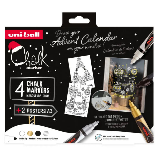UNI CHALK 5M Krétafilctoll készlet SKANDINÁV 4db