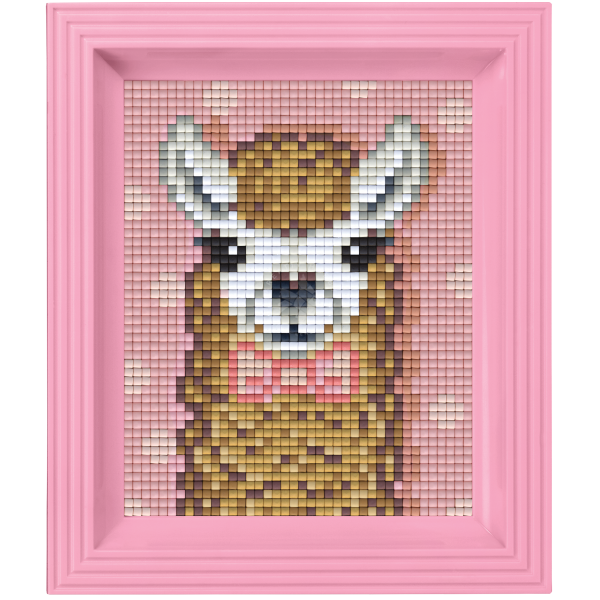 Pixel képkészlet kerettel - BARNA LÁMA 