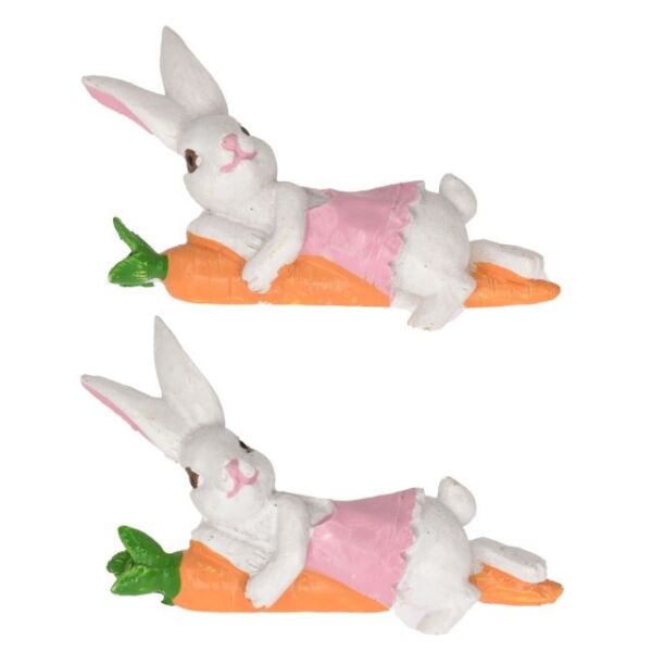 Nyúl lány répával fekvő 5,6x1,5x3,7 cm/db
