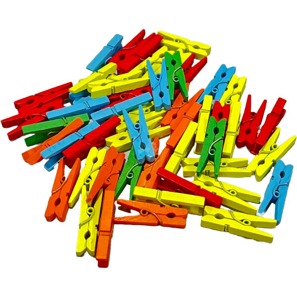 Színes facsipesz 3,5x0,7cm, 40db