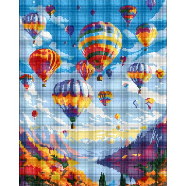 Gyémántszemes festmény 50x40 cm, Légballonok