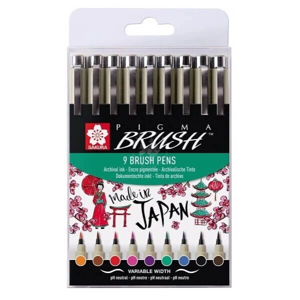 Ecsetfilc készlet, brs, Pigma Brush 9db