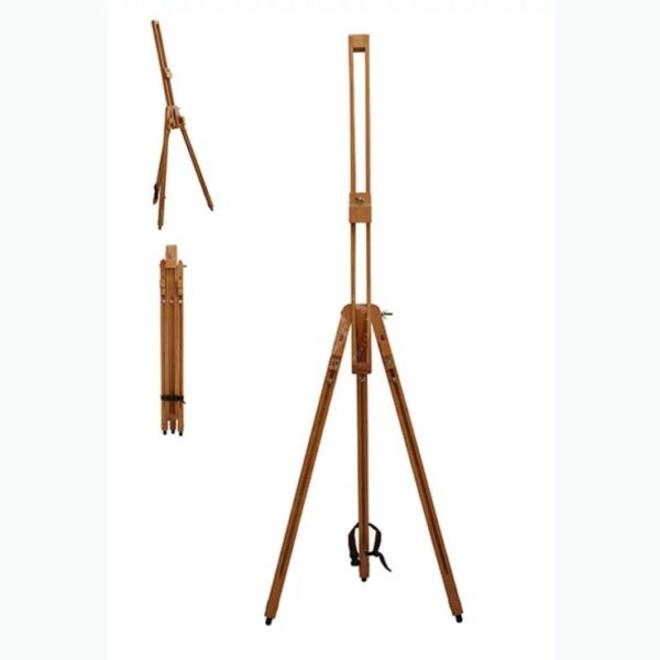 Tábori összecsukható bükkfa festőállvány,  70x70x180cm