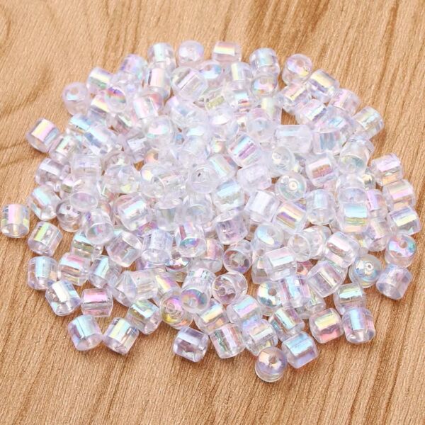 Gyöngykészlet, műanyag átlátszó irizált 14g