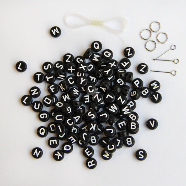 betűgyöngy fekete 15g