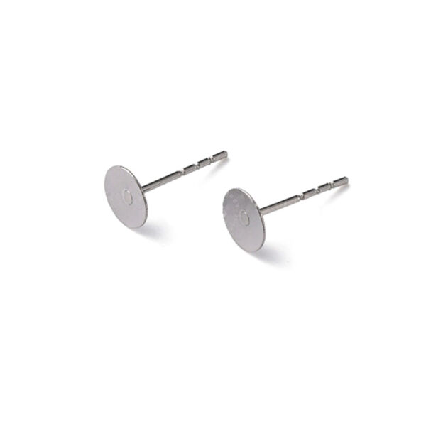Nemesacél bedugós fülbevalóalap 6mm, 2db/cs