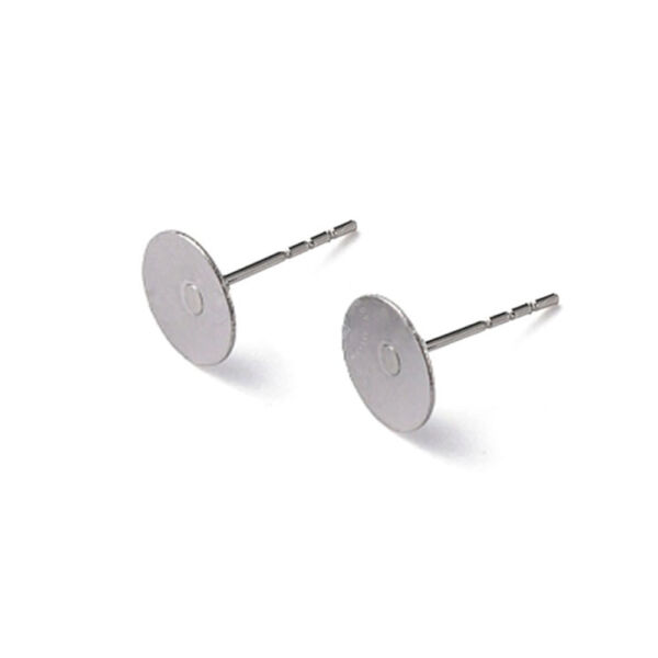 Nemesacél bedugós fülbevalóalap 8mm, 2db/cs