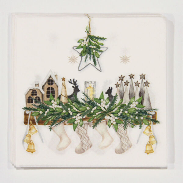 Karácsonyi mintás szalvéta, 15db