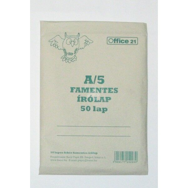 Írólap famentes A/5 50lap/cs
