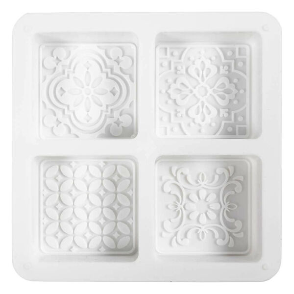 Szilikon öntőforma csempemintás négyzetek