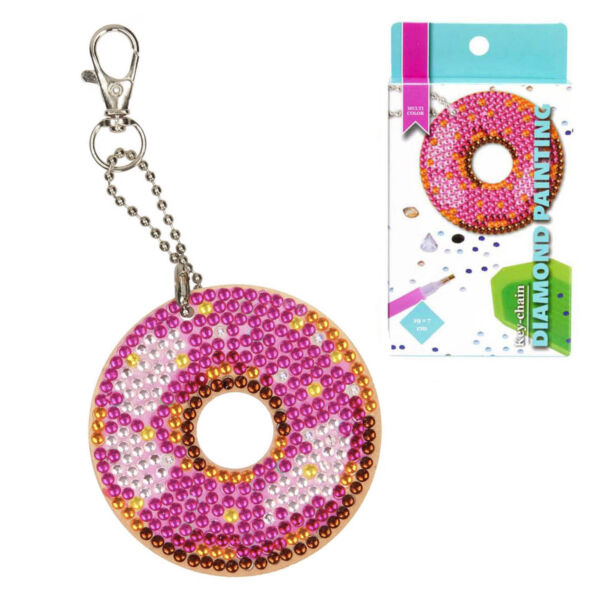 Gyémántszemes kirakó kulcstartó: Fánk