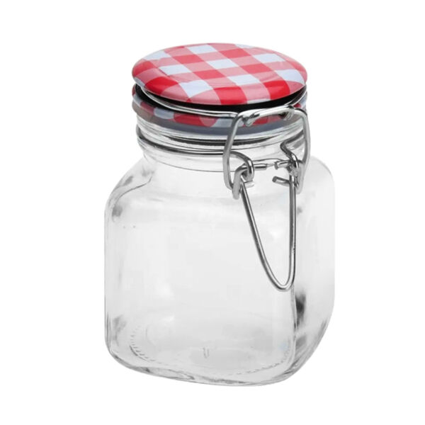 Csatos üveg kockás tetővel, 90ml