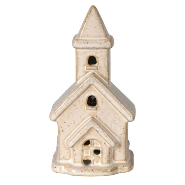 Kerámia templom LED-es, 12cm C