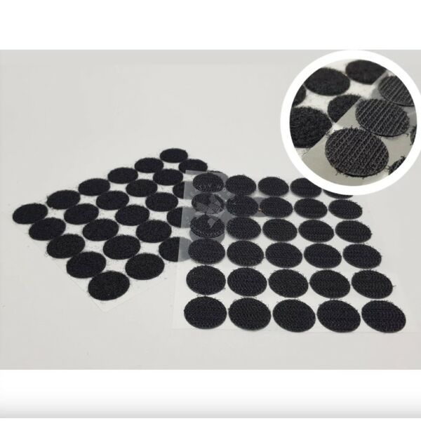 Tépőzár korongok FEKETE 2cm/30db