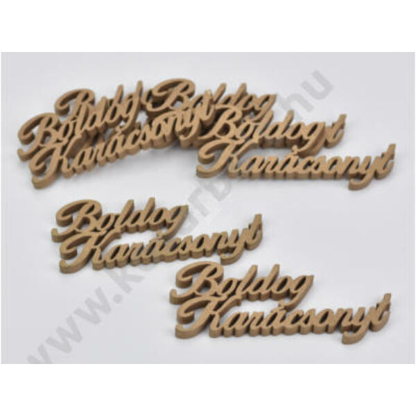 Boldog karácsonyt felirat lézervágott fa, arany