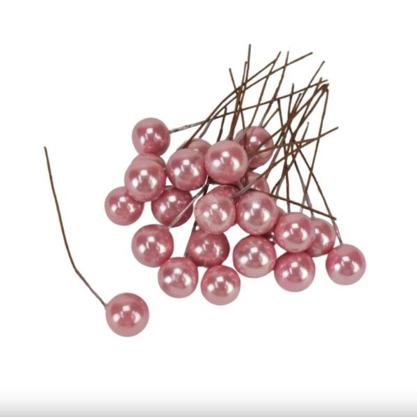 Drótos bogyó 24db/cs Rózsaszín