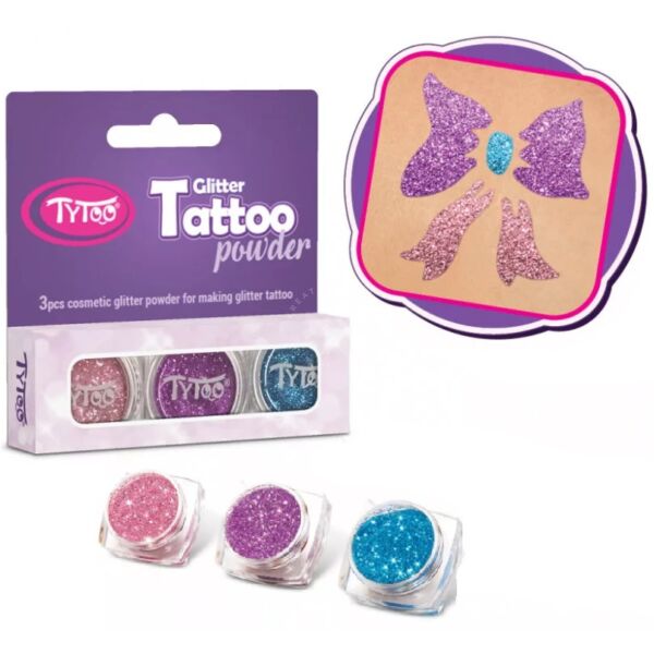 Csillámpor szett 3x2,5ml Babarózsaszín, Világos mályva, Türkizkék