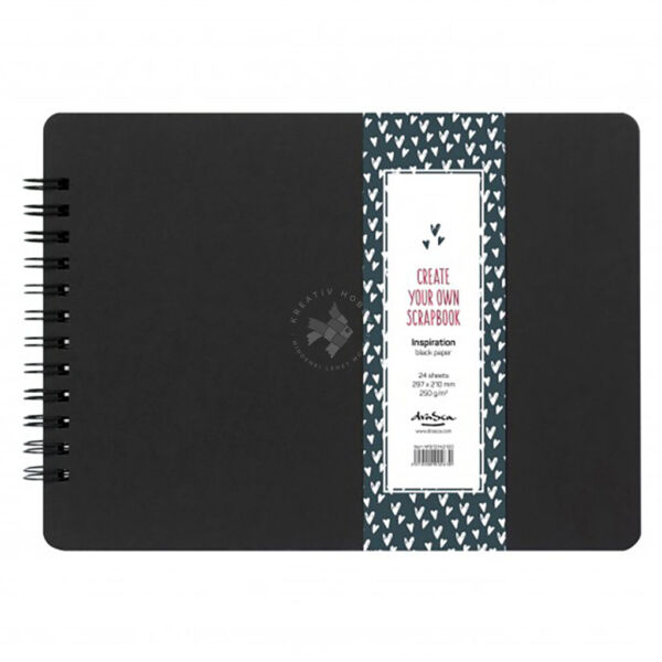 fekete scrapbook füzet