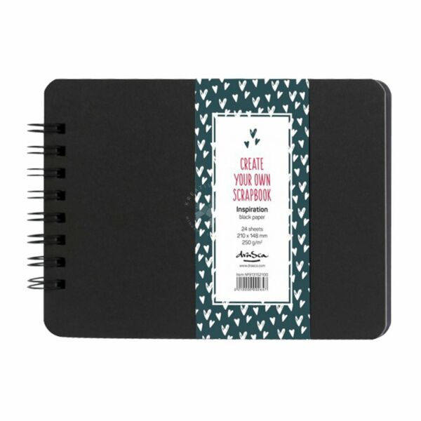 fekete scrapbook füzet