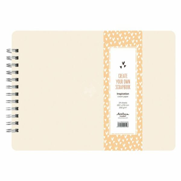 scrapbook spirálfüzet, krémszínű