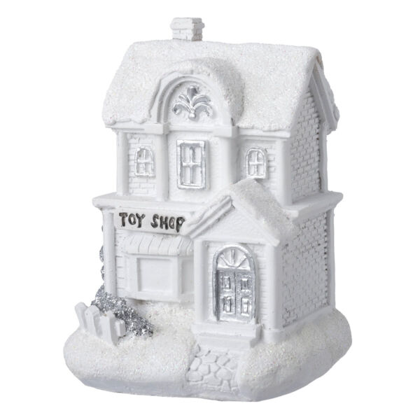 Téli házikó led világítással, toy shop