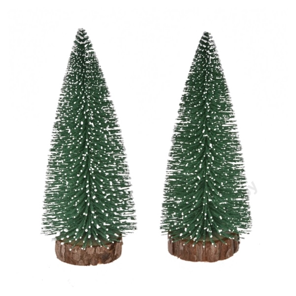 Fenyőfa havas műanyag 20cm zöld 2db/cs