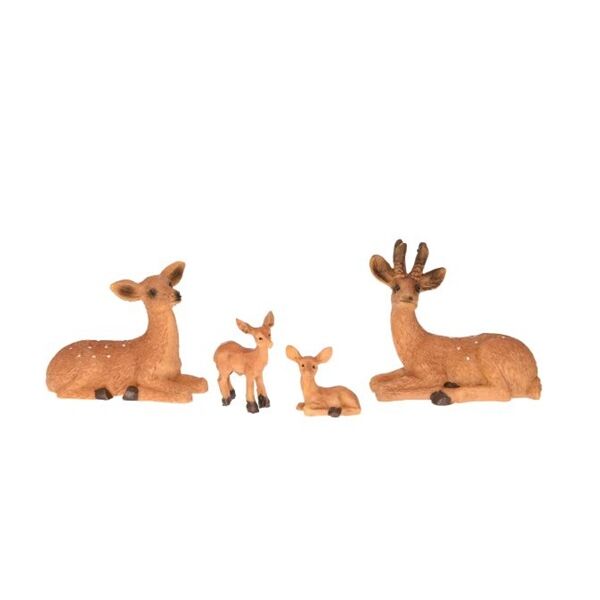 Őz család fekvő poly 6,3x3x6cm barna 4db/cs