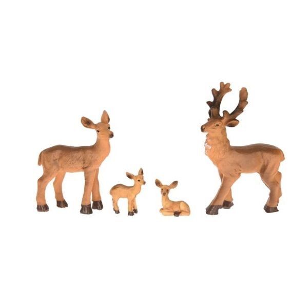 Őz család álló poly 7,5x3,8x9,5cm barna 
