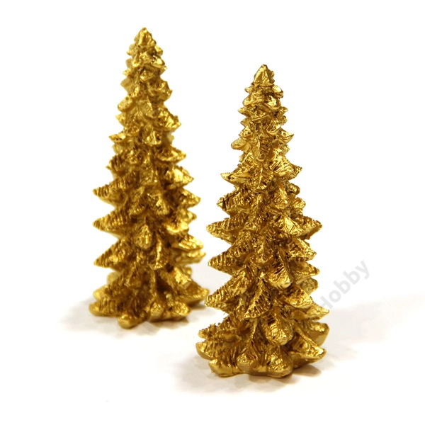 Fenyőfa dekor 8,5 cm arany 2db/cs