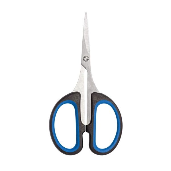 Egyenes erősített olló, gumírozott ujjbetéttel 10cm